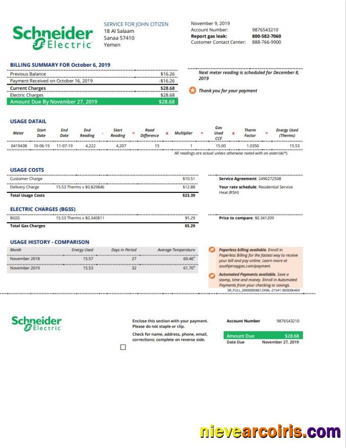 Yemen Schneider Electric utility bill